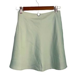 sage satin skirt